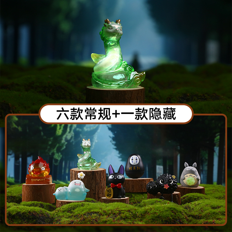 Fantasy Journey Blind Box: A variety of cartoon and cute tabletop ornaments that can shine, resin craft ornaments blind box