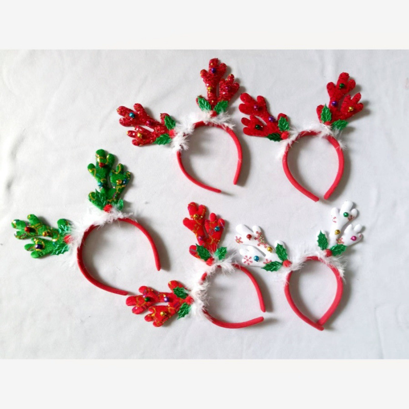 新款圣诞节发箍鹿角发箍新款圣诞头箍麋鹿鹿角批发厂家直销