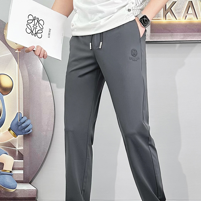 Ice Silk drape Men's 2025 New Summer thin and versatile youth sportswear breathable casual long pants
