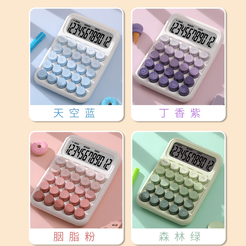The RZ-817 Pro large key calculator, 12-digit large screen calculator, high appearance level, cute and fresh calculator Item Picture