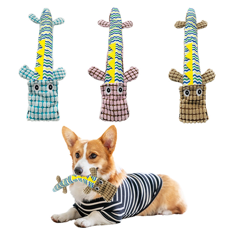 Amazon's best-selling creative plush crocodile dog toys, large dog toys, unbreakable teething and tooth-cleaning dog toys