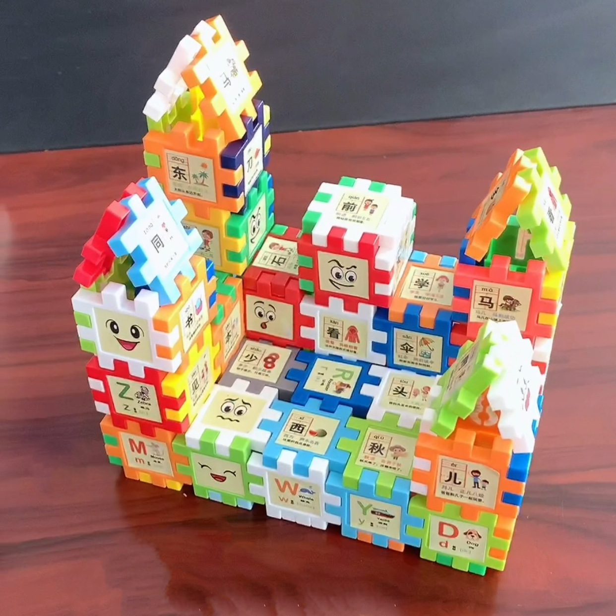 Children's smart building block toys, DIY building digital Han card, kindergarten machine, training institution gifts Specification image