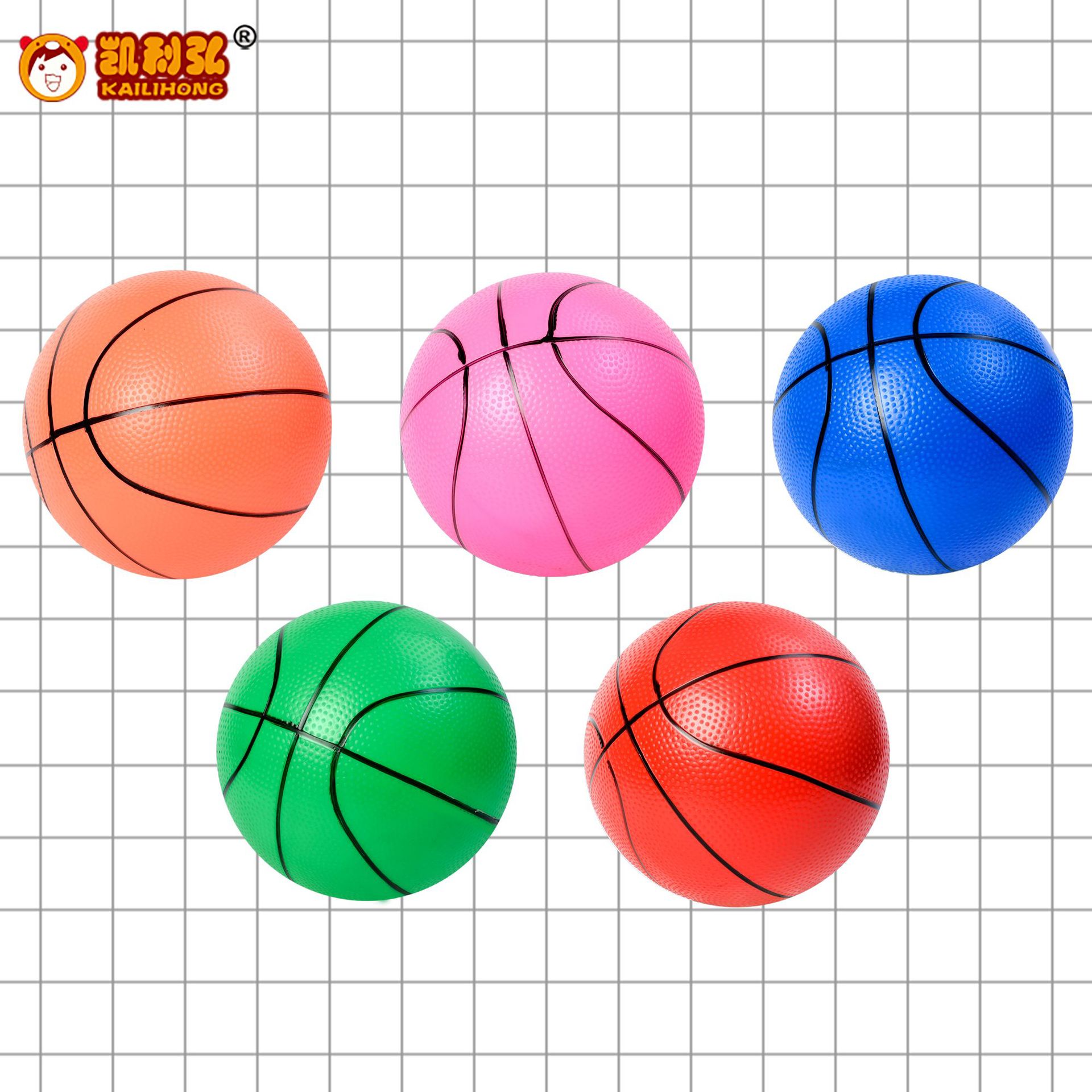 9寸画线篮球小皮球加厚儿童环保材料弹力球幼儿园宝宝玩具球篮球产品图