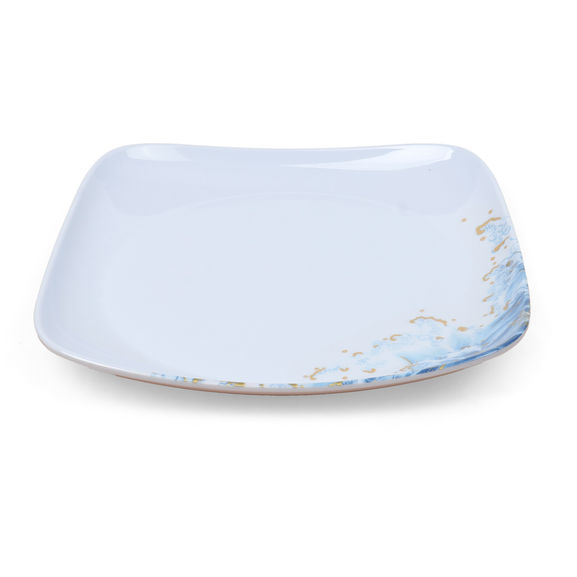 Wholesale of white plates, melamine tableware, square plates, flat plates, plastic vegetable plates, dinner plates, Western plates and commercial round plates details Picture