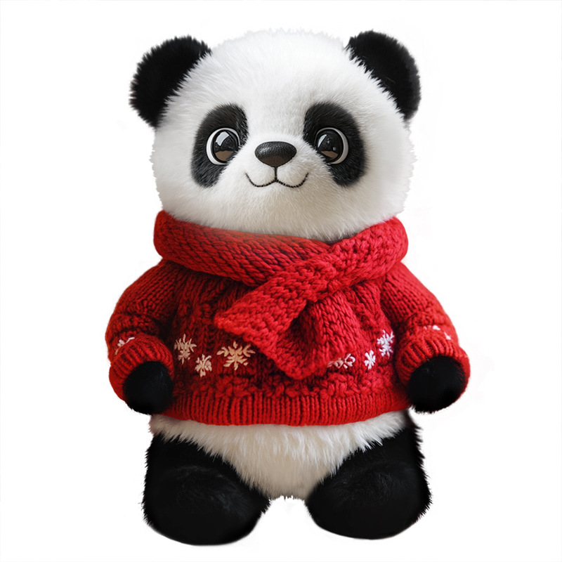 Christmas giant panda dolls, Christmas gifts, customized plush toys, sweaters, panda figurines, souvenirs and decorations Item Picture