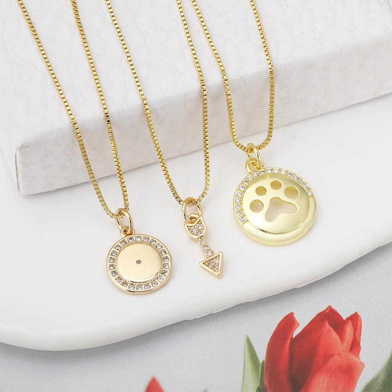European and American fashionable little girl pendant diy necklace earrings accessory accessories zirconium-inlaid versatile earrings pendant pendant pendant Specification drawing