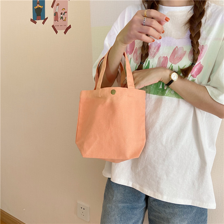 Cross-border canvas bag, single-shoulder hand-carry, simple and versatile, easy to use as a bag, small cloth bag, solid color canvas bag, lunch box bag, cosmetic bag, clutch bag, storage, women's small bag, handbag, canvas bag details Picture