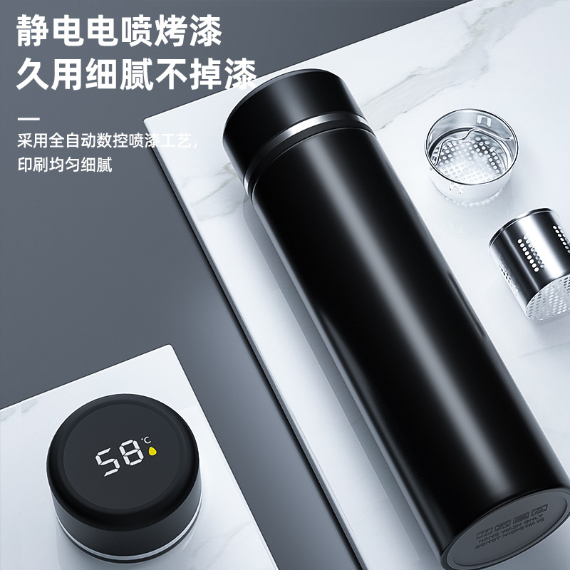 316不锈钢商务户外带显温智能保温杯测温直身杯子便捷车载随行杯