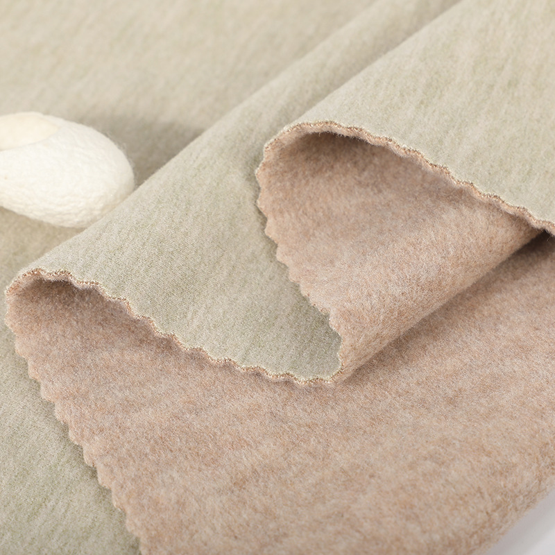 420g腈纶德绒面料加厚AB面德绒弹力面料秋冬保暖内衣打底衫面料