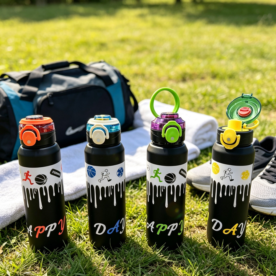 Trendy letter sports bottle Portable straw cup Outdoor large-capacity leak-proof water bottle Application Scenario