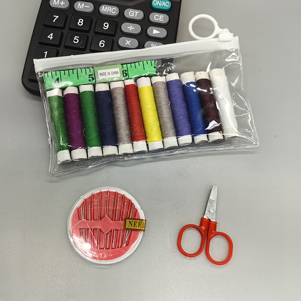 Wholesale PVC transparent sewing kits, household sewing needle and thread tool sets, and sewing kits