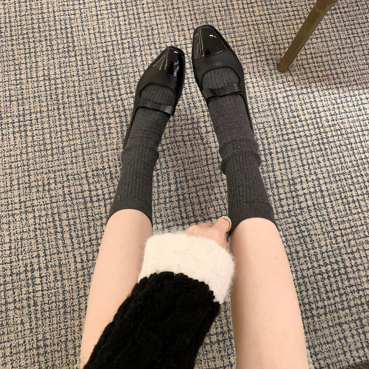 The 2026 new style of Chanel-style shallow bow flat Mary Jane women's shoes, a one-step ballet shoe that pairs well with a skirt Specification image