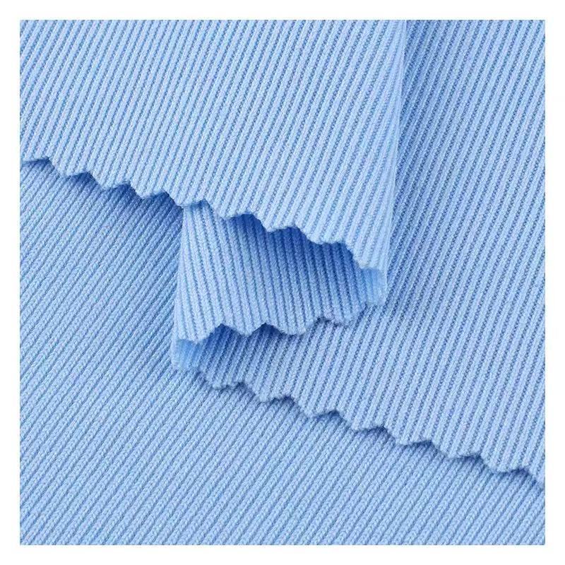 1*1 ribbed polyester pit knitted fabric vest base layer dress fashion fabric in stock source manufacturer Application Scenario