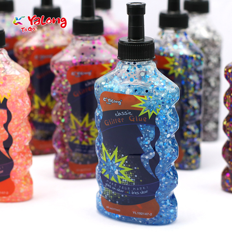 YL192147 177ml hand-held glitter Gel DIY 6-color mixed children's painting glitter Liquid gel Application Scenario