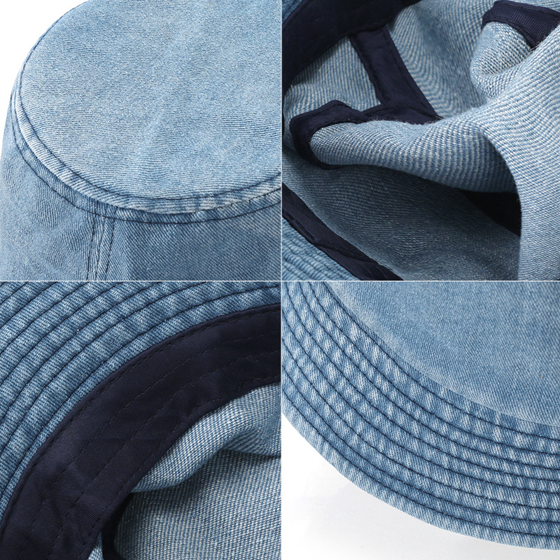 日系牛仔渔夫帽女休闲百搭时尚潮帽盆帽防晒遮阳钓鱼帽男旅游逛街细节图