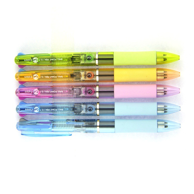 Tianfeng Factory's three-color Ballpoint pen 5163 Office Ballpoint pen wholesale 0.7 advertising multi-color pen 48 pieces per box Specification drawing