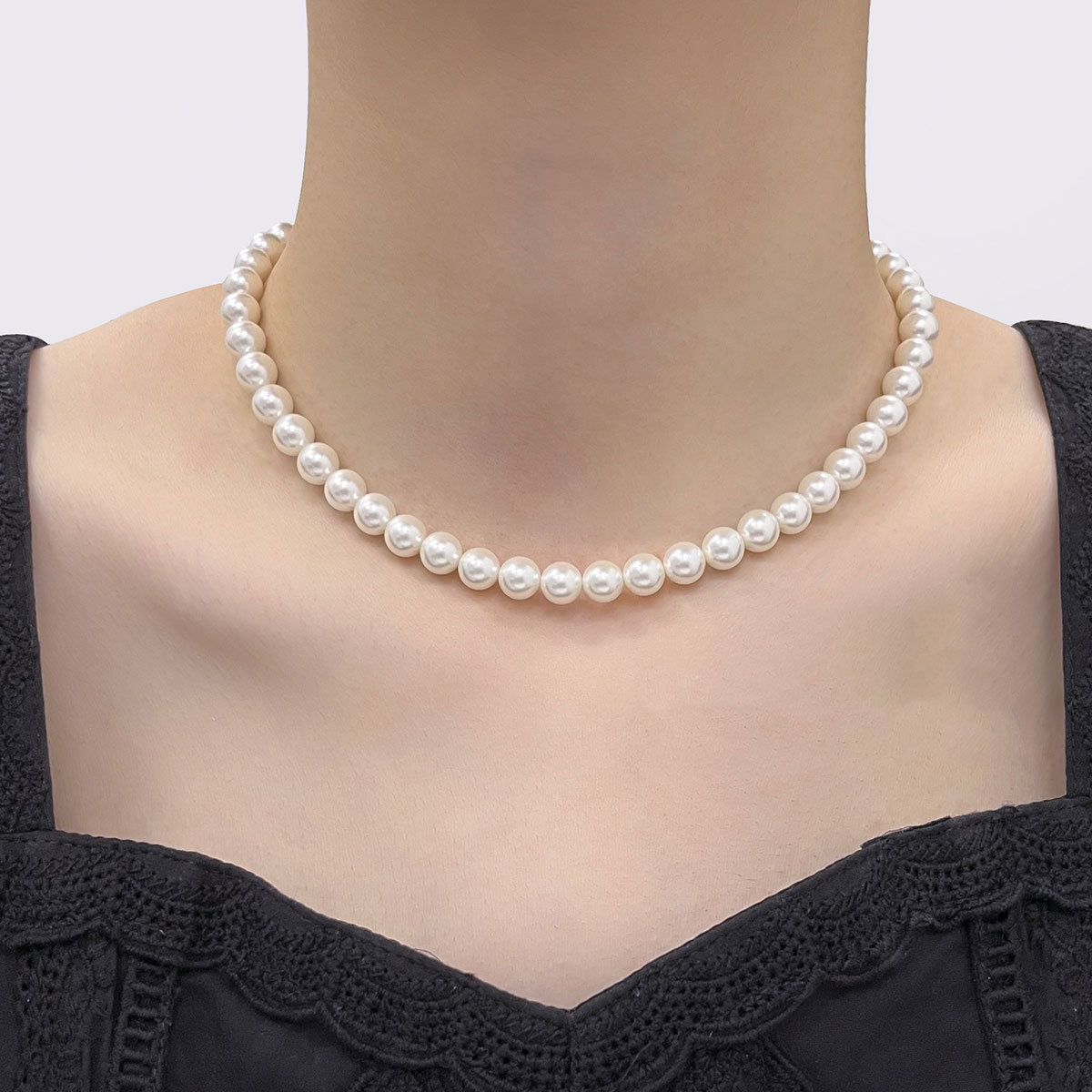 925纯银珍珠项链女轻奢小众高级感颈链fever网红同款施家珍珠颈链