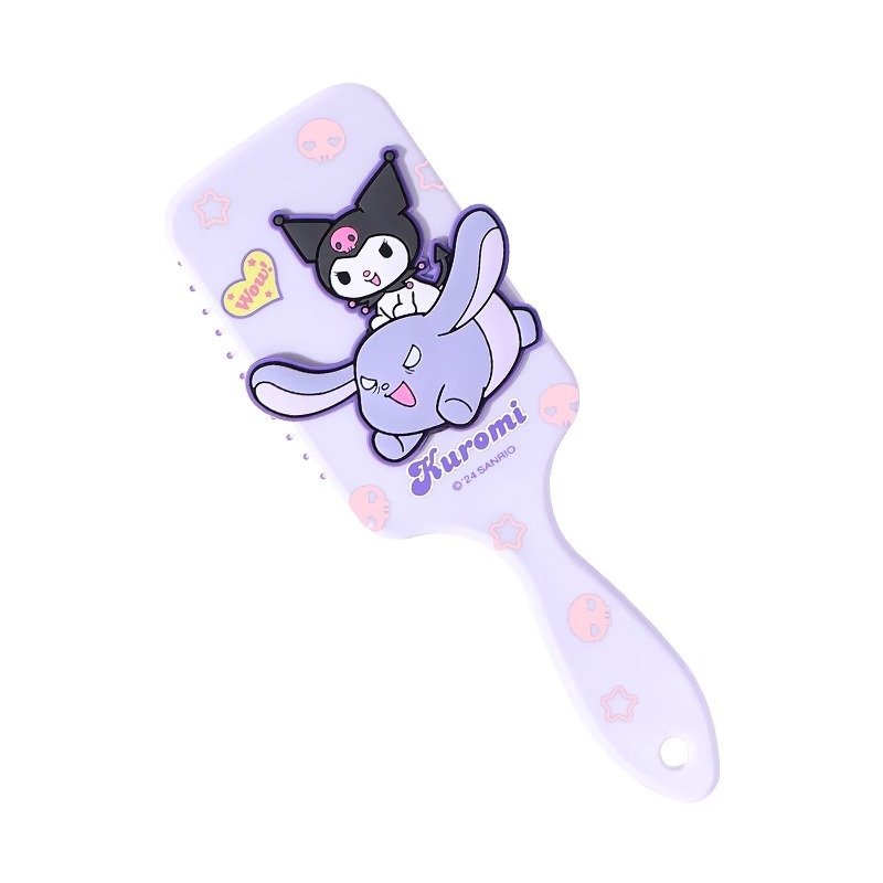 三丽鸥正版库洛米气囊梳女生随身便携顺发梳头部按摩气垫梳子白底实物图