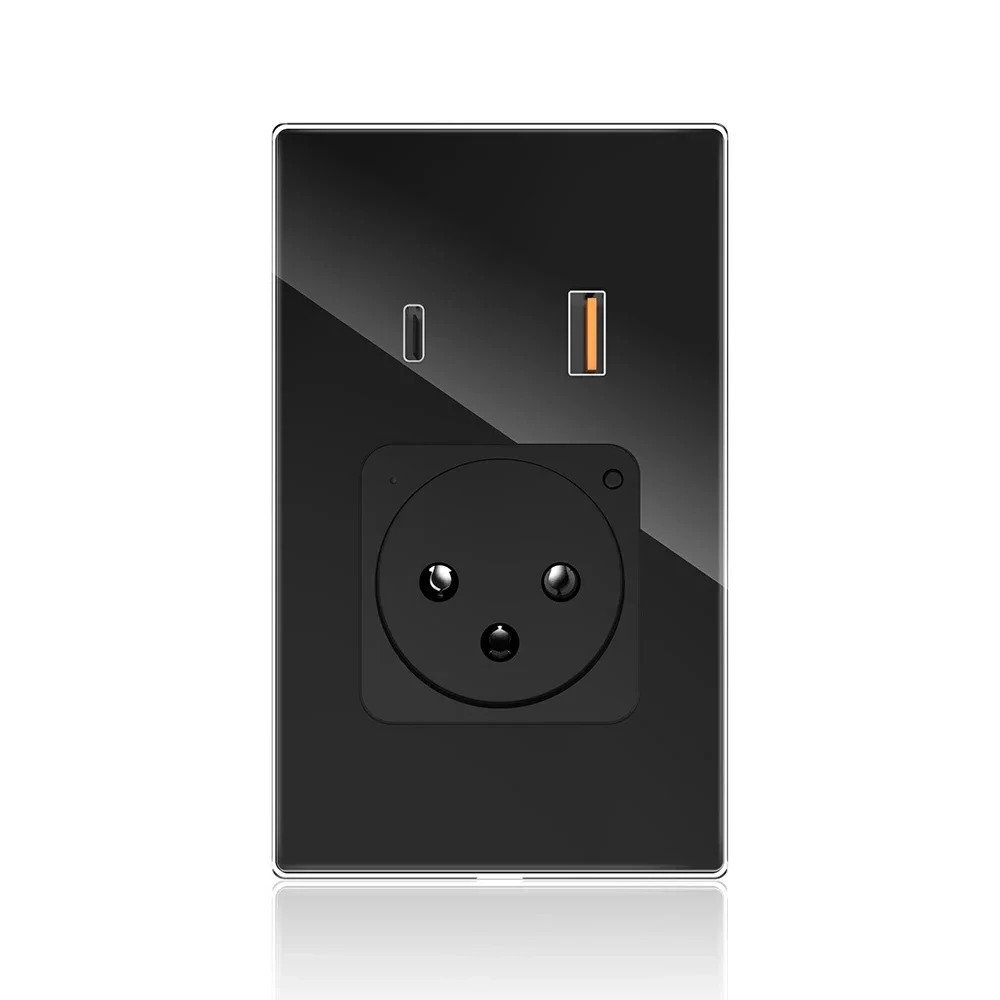 WiFi Smart Graffiti 16A Israel Wall Socket Standard Power source socket USB/Type-C details Picture