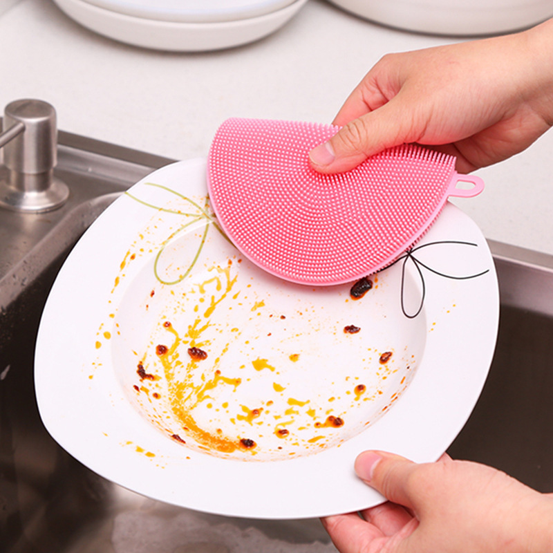 Kitchen pot washing, scrubbing and dishwashing magic tool, cleaning brush, scouring pad, silicone dishwashing cloth, special non-stick dishwashing brush, rag Application Scenario