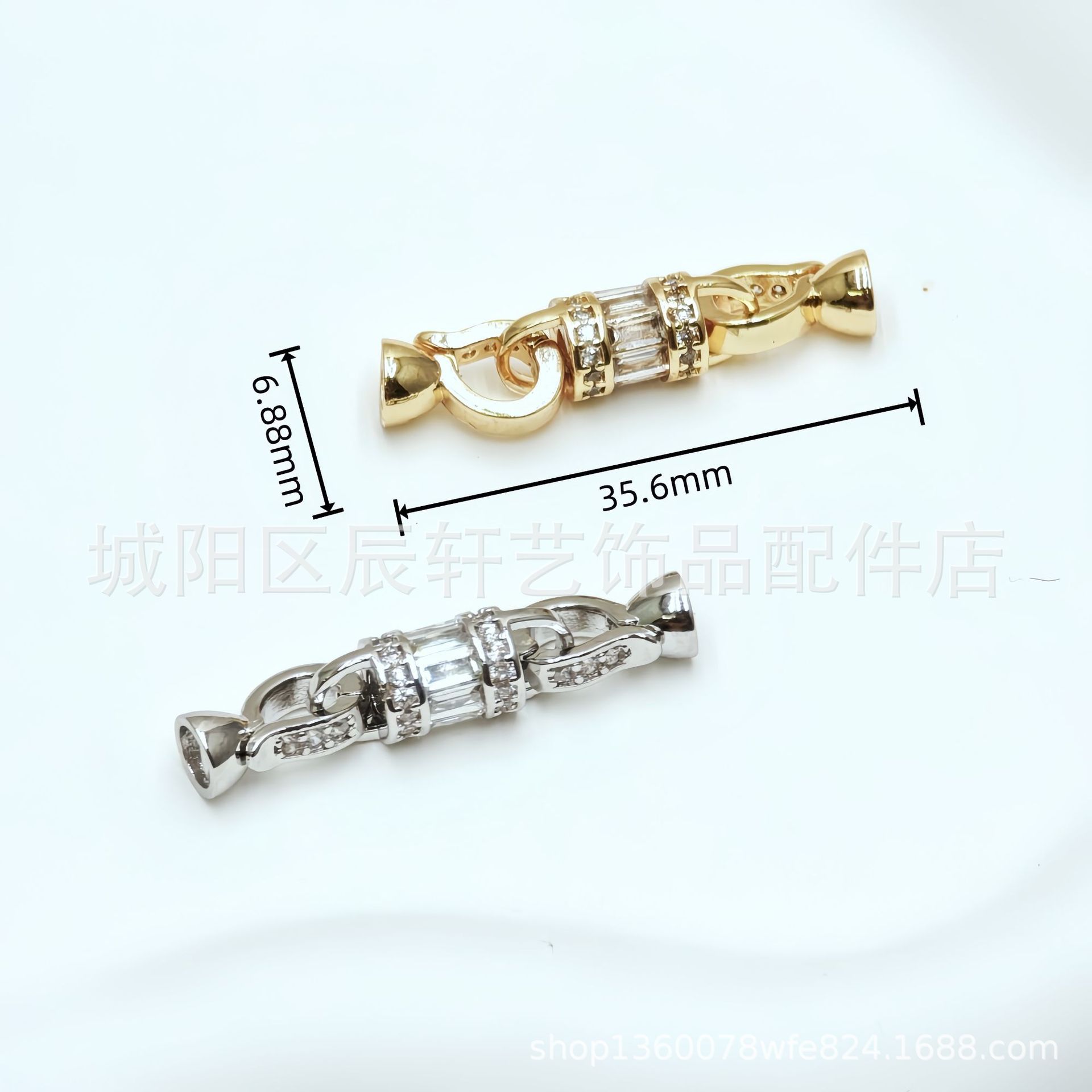 18K gold-plated color-preserving inlaid zircon dynamic angel clasp, hand-held pearl clasp diy jewelry bracelet necklace clasp Specification image