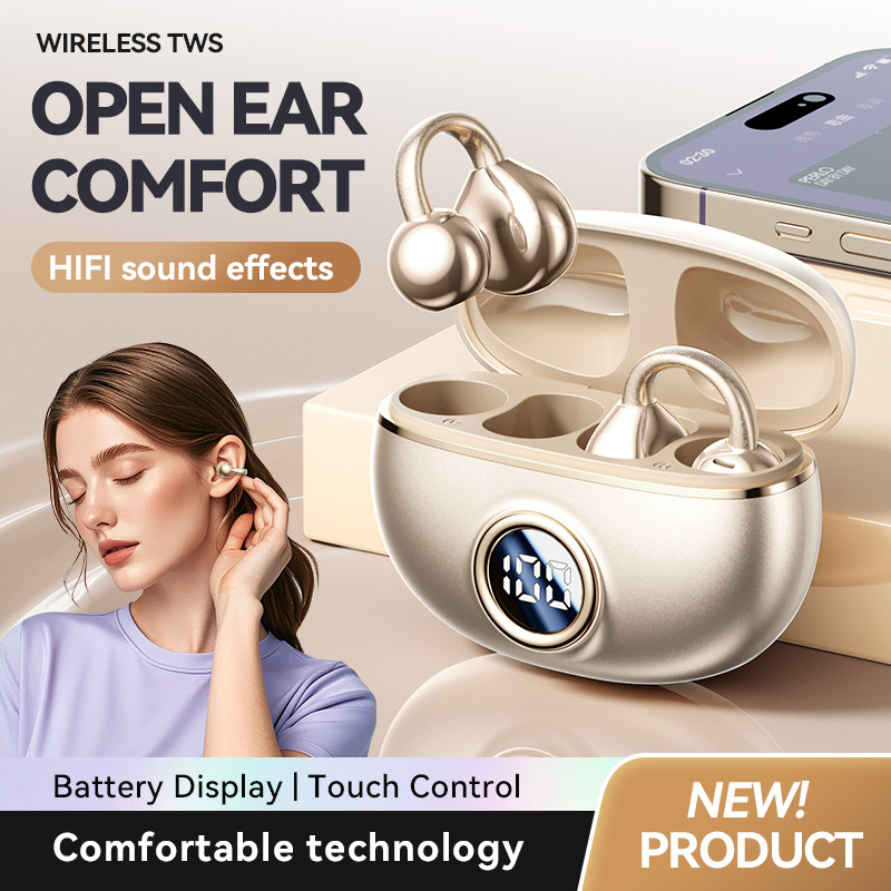 The spherical ear clip M97 Bluetooth headphones have become a cross-border hit. Wireless headphones are now in stock at the OWS open private mold factory in Huaqiangbei Specification image