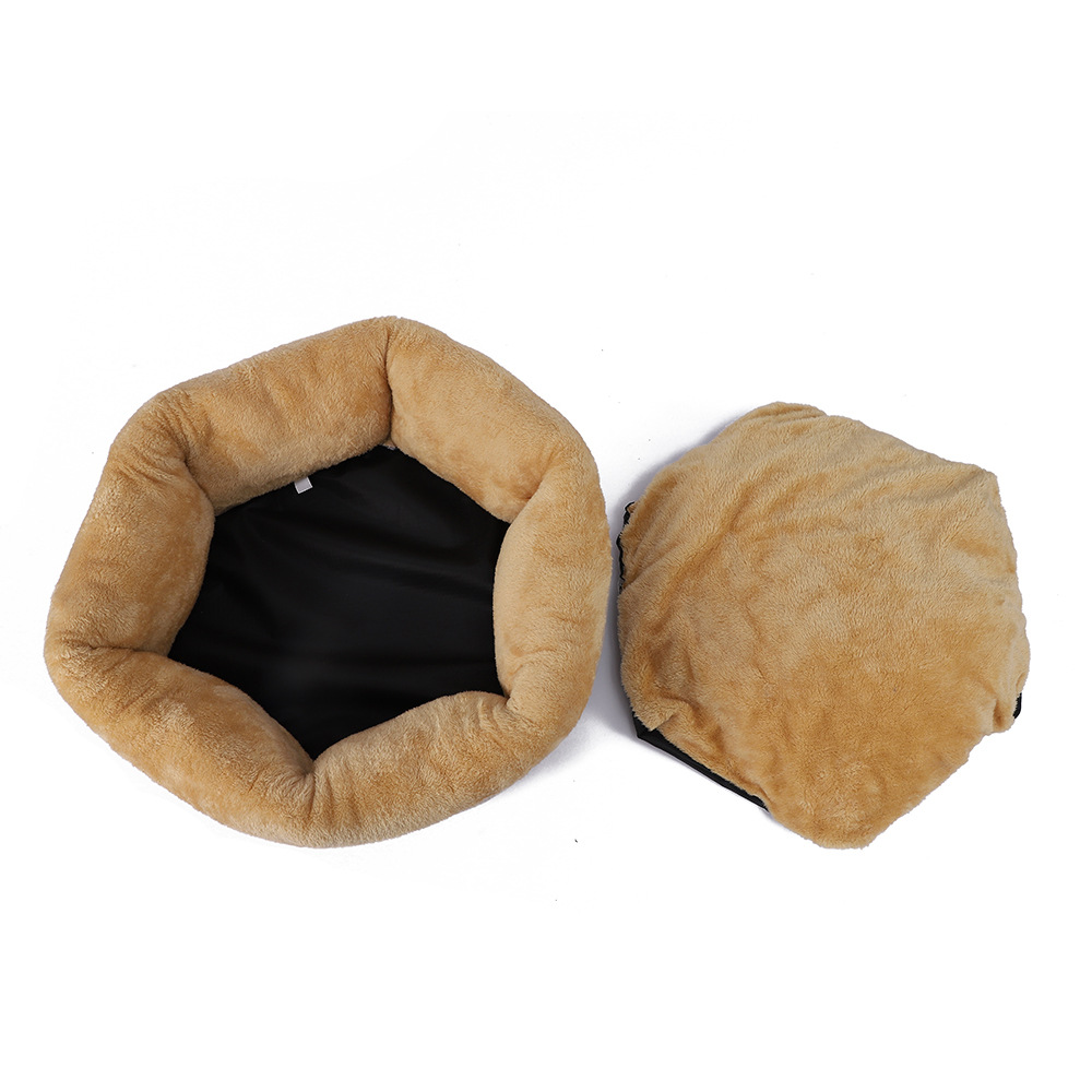 Winter thickened plush pet sleeping beds that can be disassembled and washed, Arctic fleece upturned cat beds, thickened PP cotton dog beds wholesale Item Picture