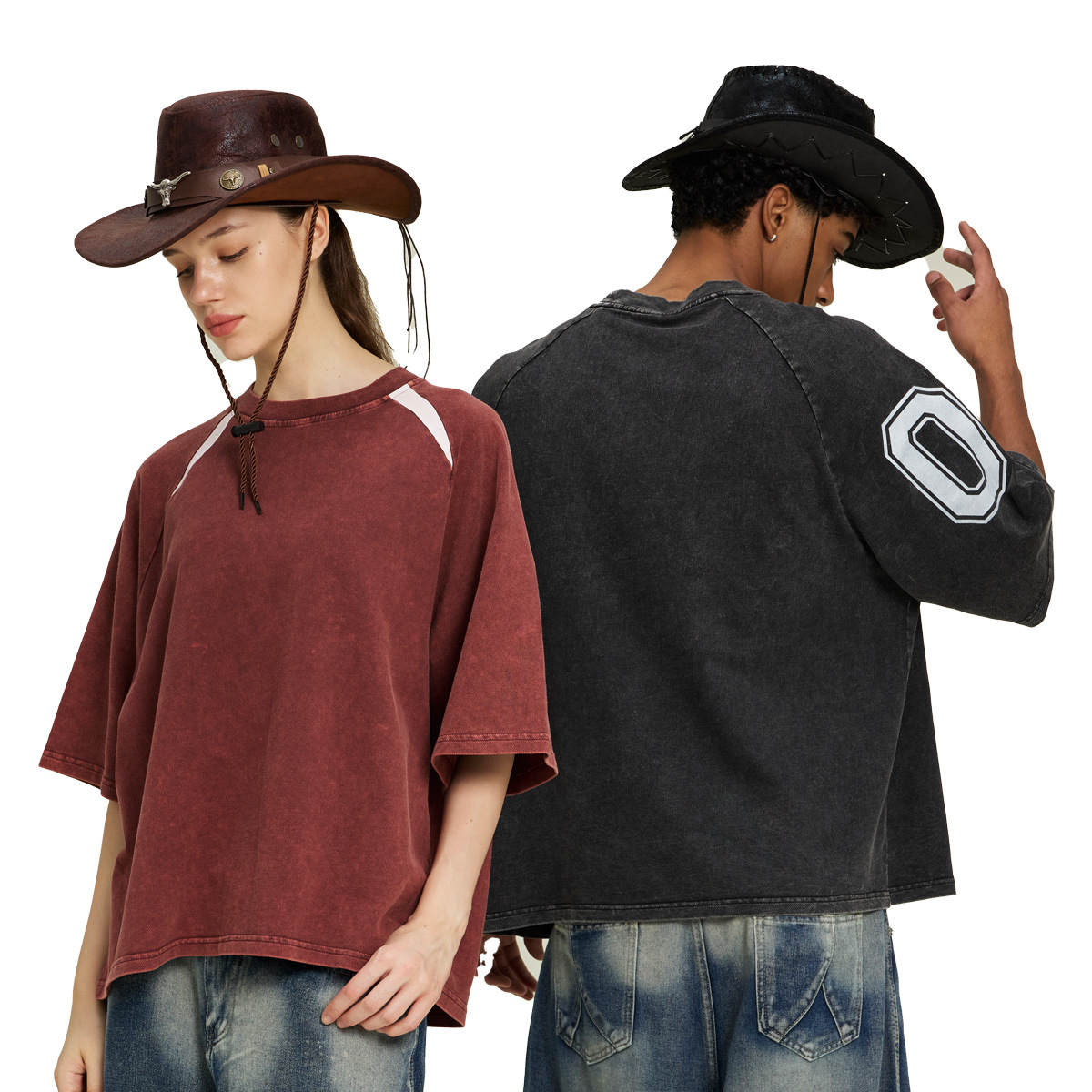 ETAI men's summer pure cotton 240G heavy-duty washed men's T-shirt, American trendy brand, youth sportswear and casual short-sleeved Item Picture