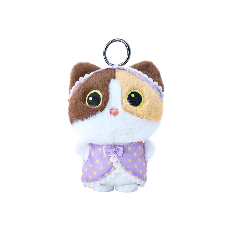 Duoai Original Standing posture Little Black Cat Bag Pendant, Tricolor Cat plush toy, Siamese Cat Decorative schoolbag pendant Item Picture