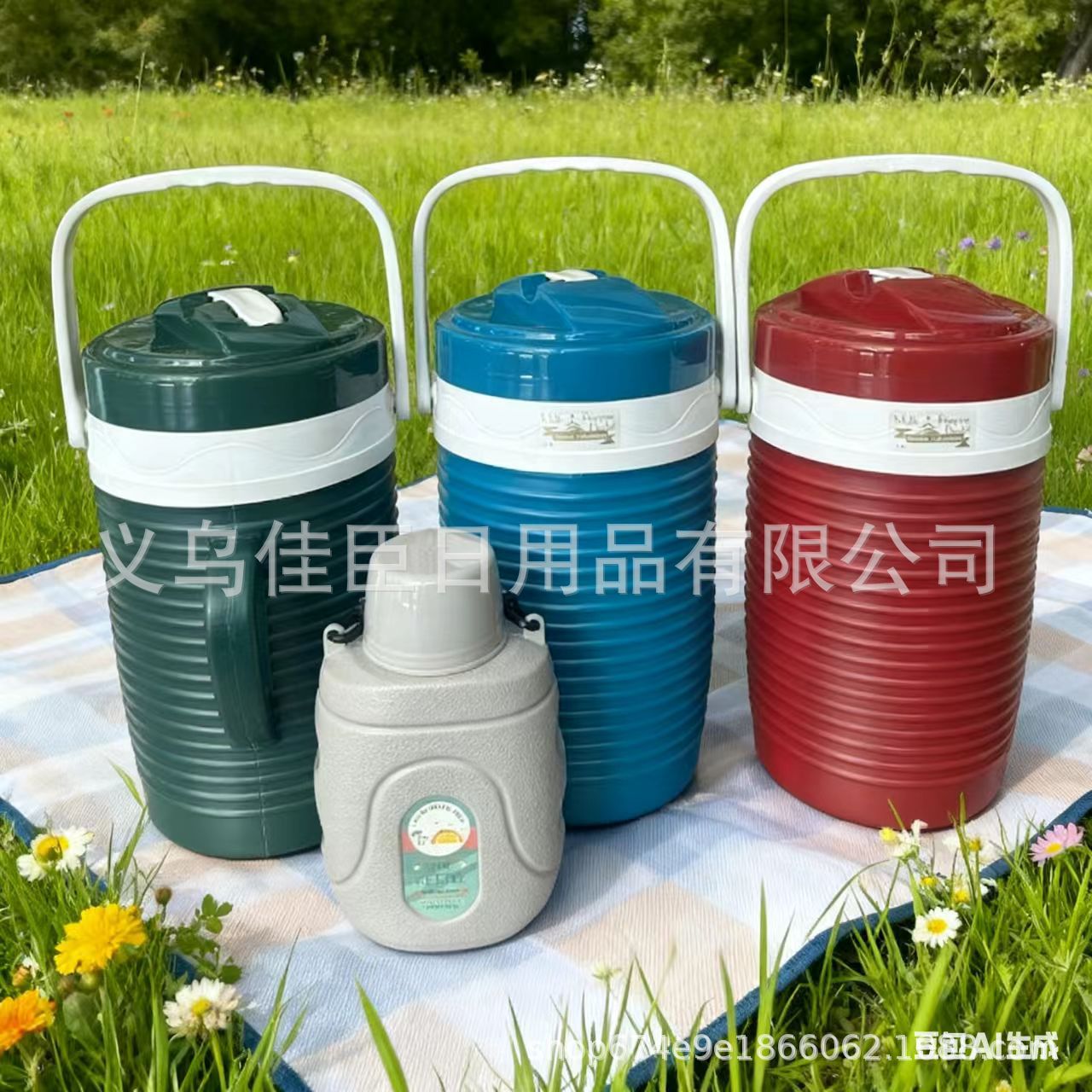 Household insulated water bottle set with water cup, large-capacity beverage, fruit juice, fruit teapot, cold and hot water bottle set for outdoor use Specification image