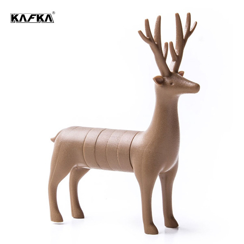 创意小鹿冰箱贴卡通梅花鹿磁性冰箱柜贴立体全包磁便签贴