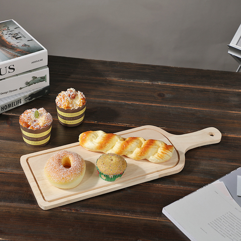 Pizza tray, household baking tools, baking tray, wooden pizza tray, bread and cake, wooden board tray, rectangular plate details Picture