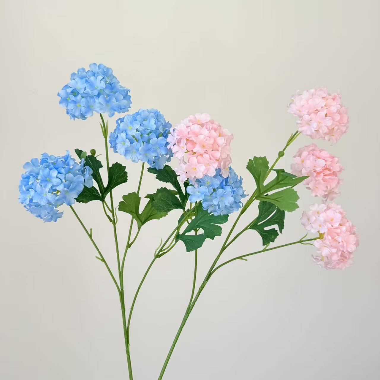 梦幻4头绣球仿真花婚庆婚礼堂布景插花家居假花批发多头仿真绣球细节图