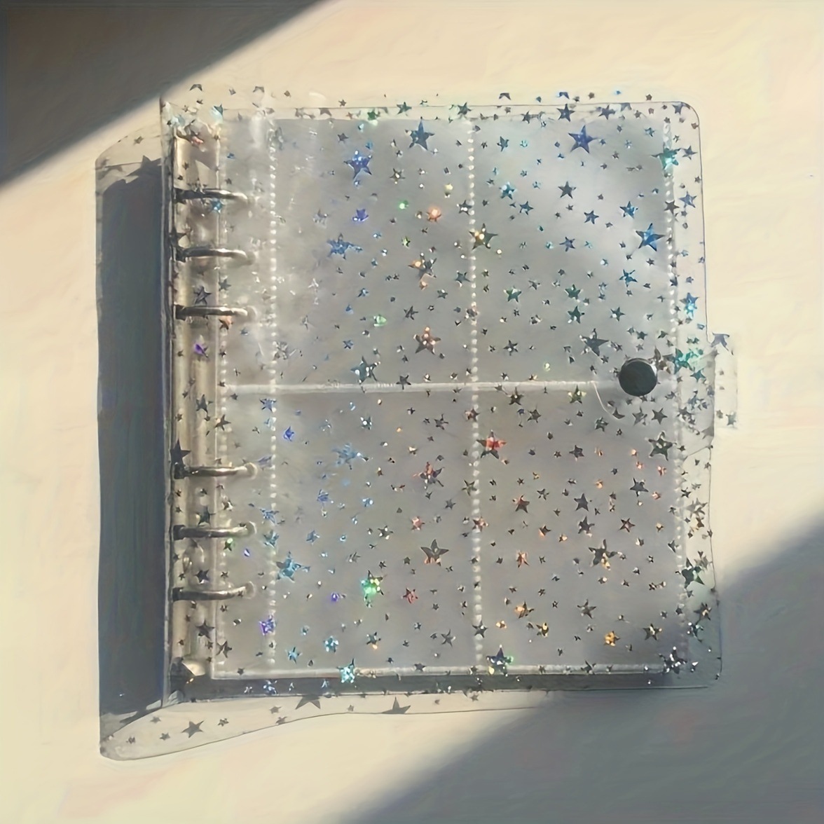透明星星闪闪大容量追星用品6孔活页插入式3寸4格镭射相册