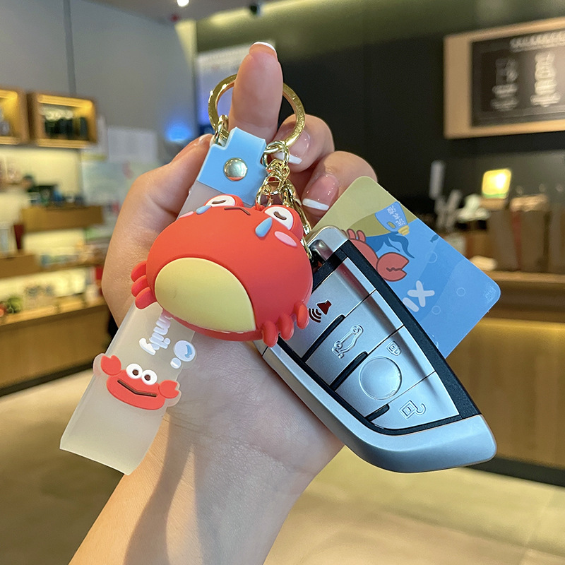 Factory direct supply of genuine cartoon crab family PVC keychains, advertising gifts, epoxy resin backpacks, mobile phone pendants Specification image