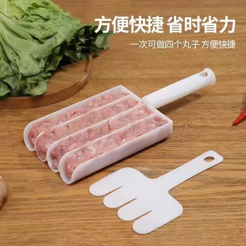 Three-in-one or four-in-one meatball maker, a household meatball wonder tool for frying meatballs and shrimp balls, a kitchen tool for squeezing fish balls and pressing meat balls details Picture