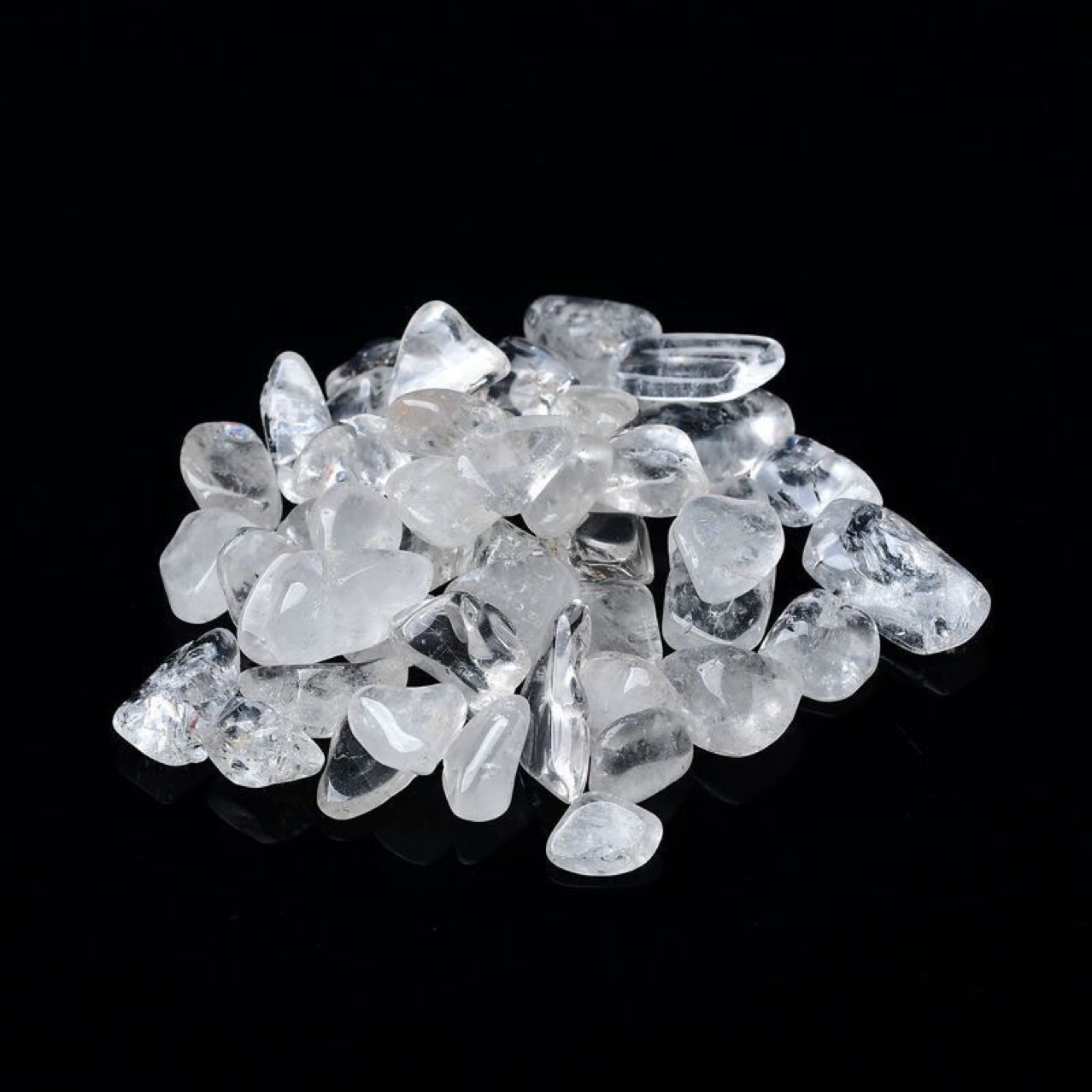 批发天然水晶碎石白水晶消磁石原石颗粒能量石净化供佛造景水晶簇