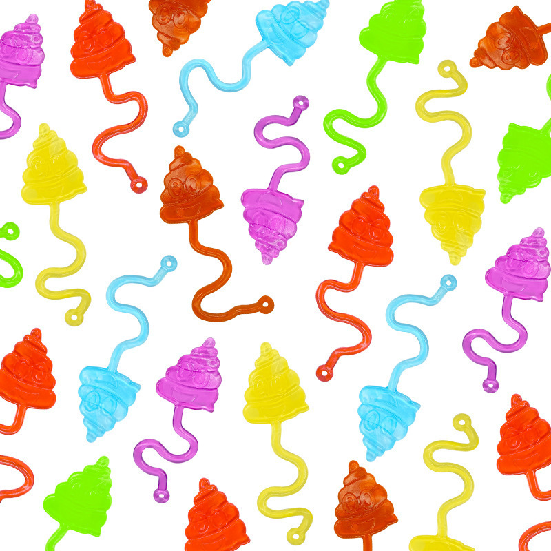 爆款TPR软胶弹性伸缩弹力粘粘便便爬墙创意整蛊黏黏万圣节小玩具