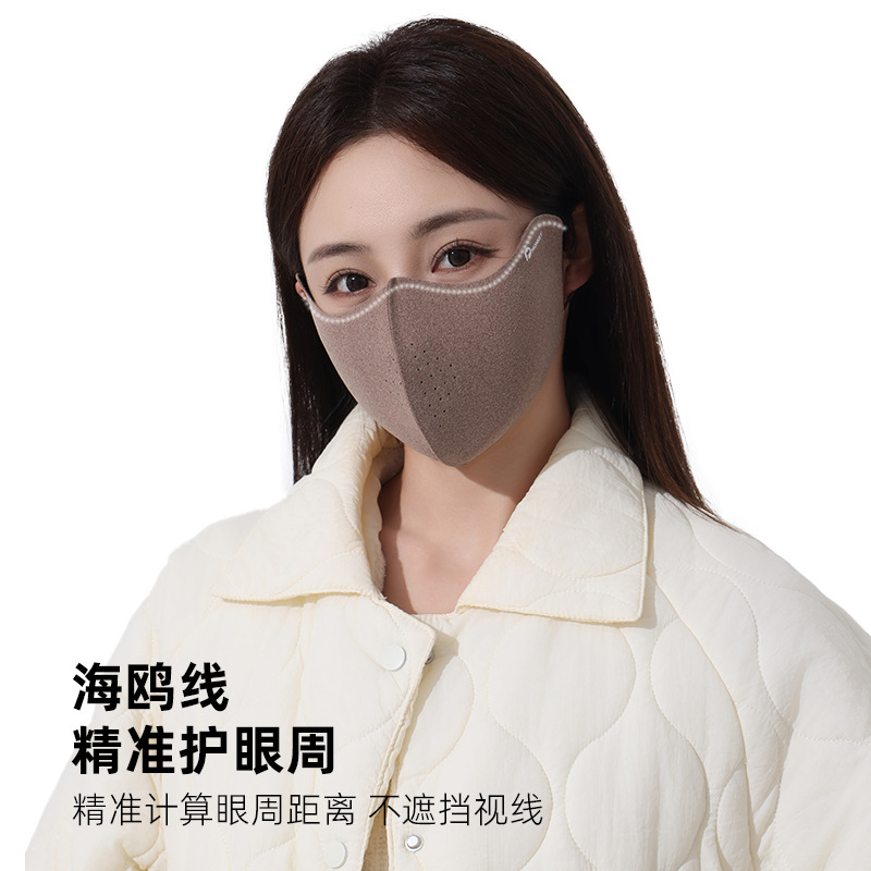秋冬季保暖口罩女高颜值2025户外骑行防寒立体护眼角防晒透气口罩细节图