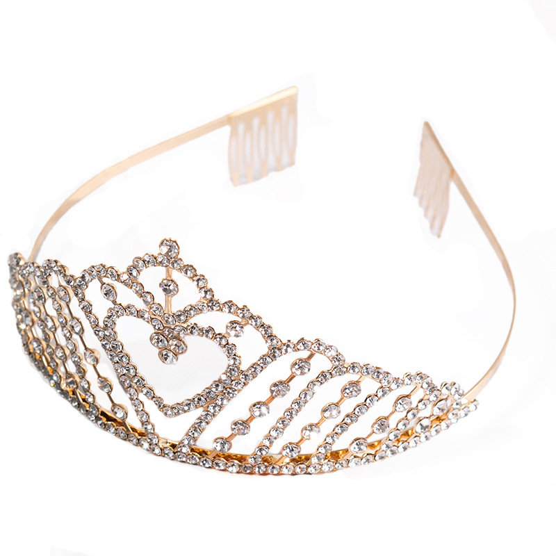 The source factory's loving water diamond crown is a versatile accessory for women's banquets and weddings. It is a popular cross-border headwear in Europe and America details Picture