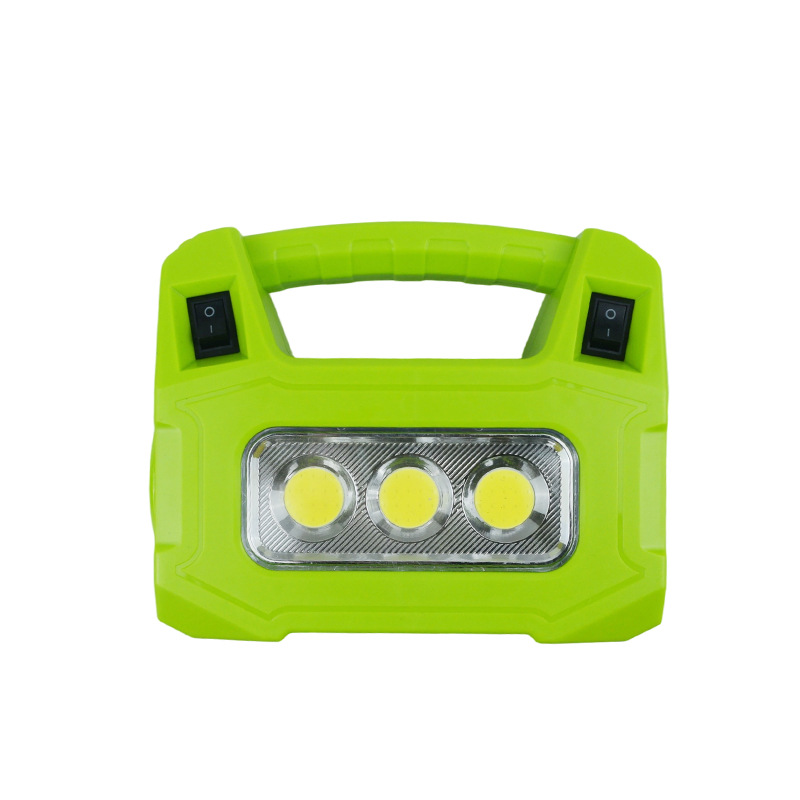 Solar searchlight portable lamp, high-power COB with solar panel and bulb lamp details Picture