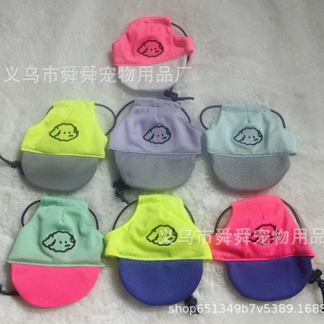 宠物狗狗猫咪帽子春夏外出遮阳防勒帽防脱可调节绳扣鸭舌帽细节图