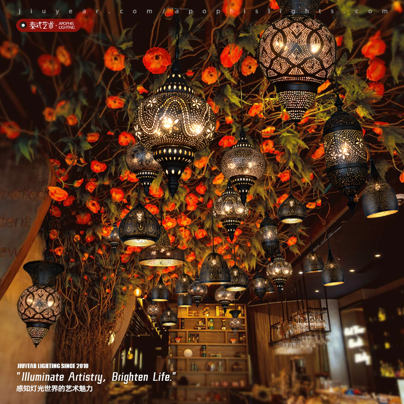 土耳其吊灯波西米亚复古东南亚泰式餐厅酒店包厢会所个性装饰灯具细节图