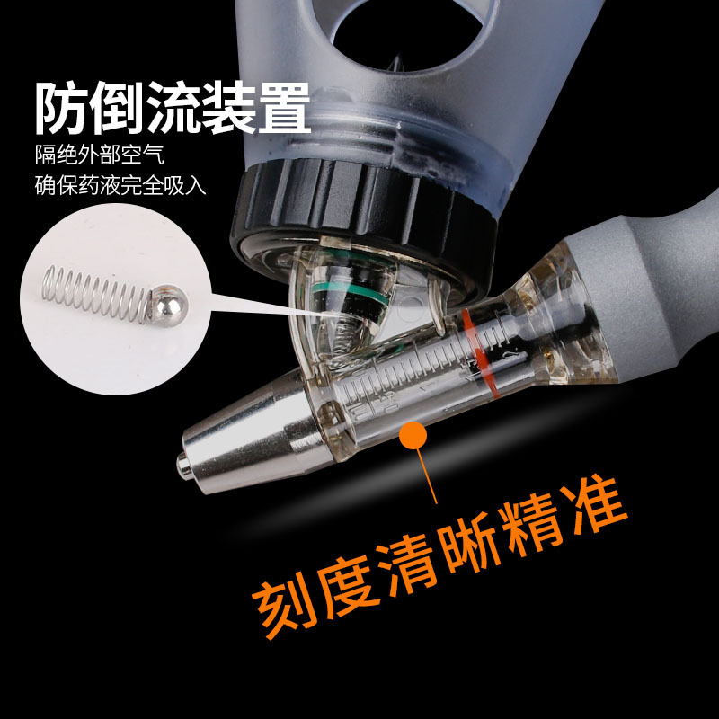 Bottle-type continuous syringe, adjustable continuous syringe for pigs, chickens, ducks, geese and animals details Picture