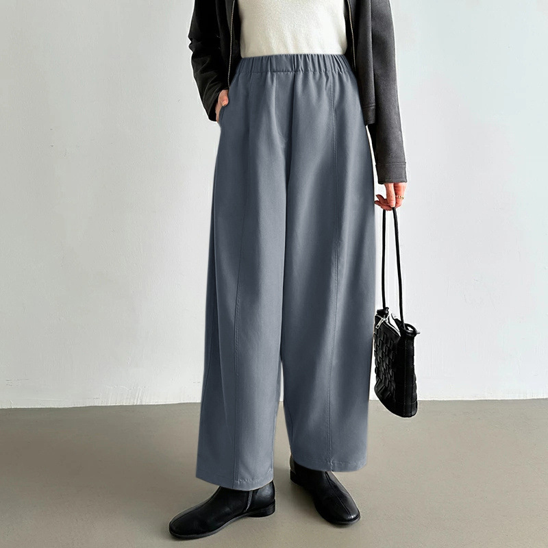 春季简约休闲裤女新款垂感宽松显瘦纯色百搭阔腿裤长裤
