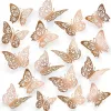 Amazon's best-selling 3D hollowed-out butterfly metallic texture butterfly wall decoration home living room three-dimensional stickers Specification image