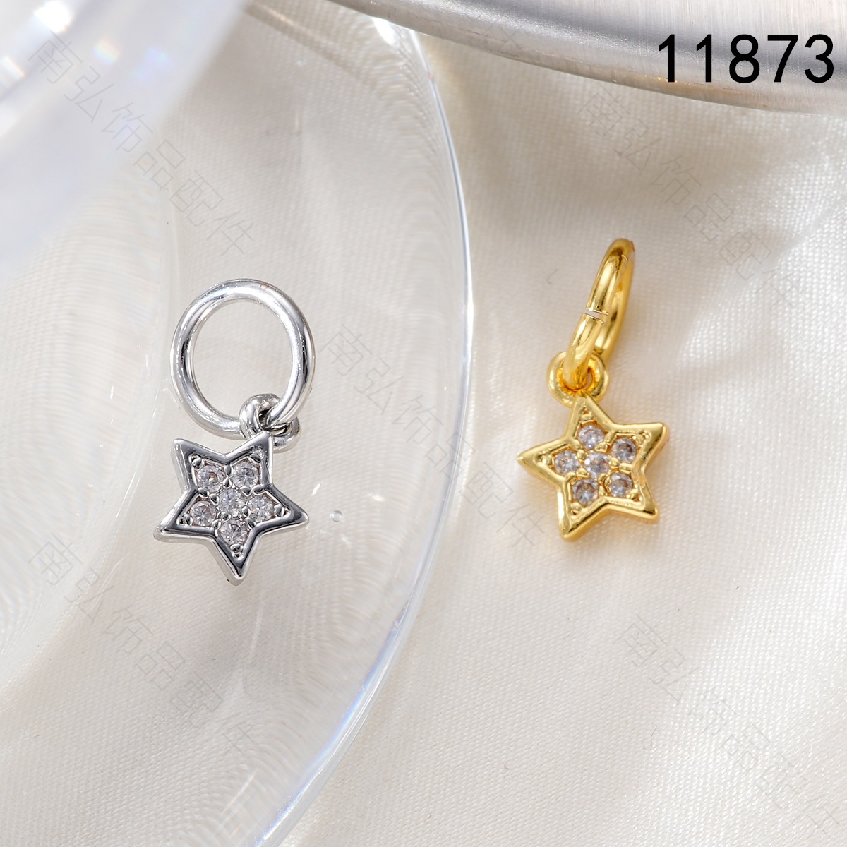 Copper-plated 18k high color retention, zirconium-inlaid five-pointed star pendant bracelet, pearl necklace, clasp, DIY jewelry accessory