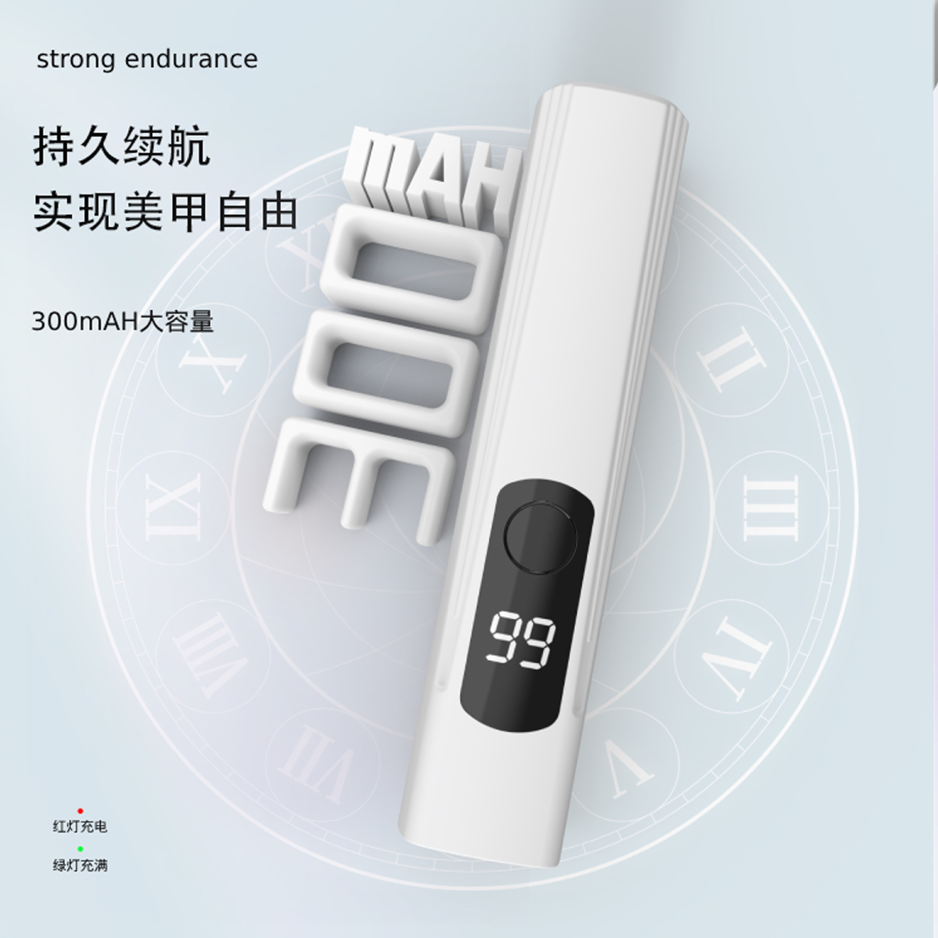 Nail art LCD single-line lamp, small mini handheld portable light therapy nail polish glue quick-drying baking lamp, no blackening hands, household use details Picture