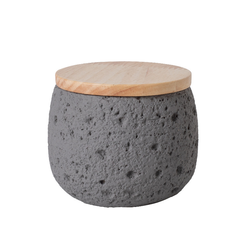 Pet funeral products: Ceramic urn for pets, six colors, wooden lid, texture design, pet urn for ashes, pet funeral products Item Picture