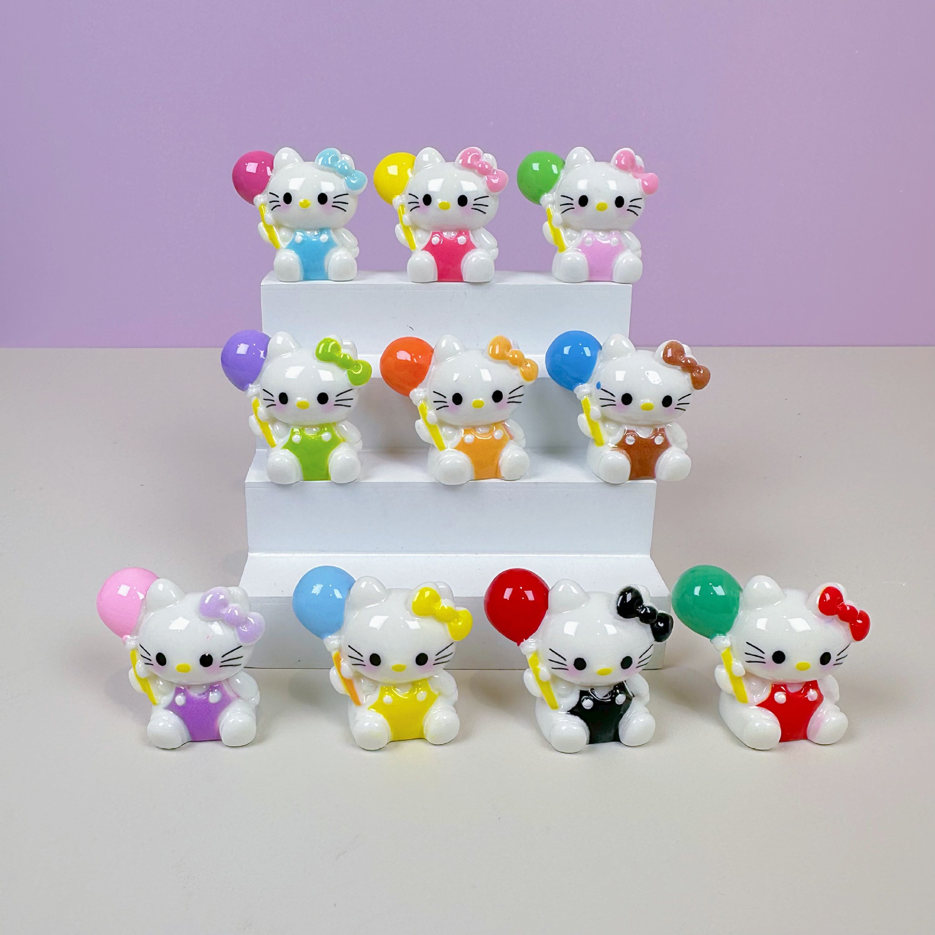 KT气球猫 diy饰品树脂配件车摆件钥匙扣潮玩批发创意萌粒卡通盲袋